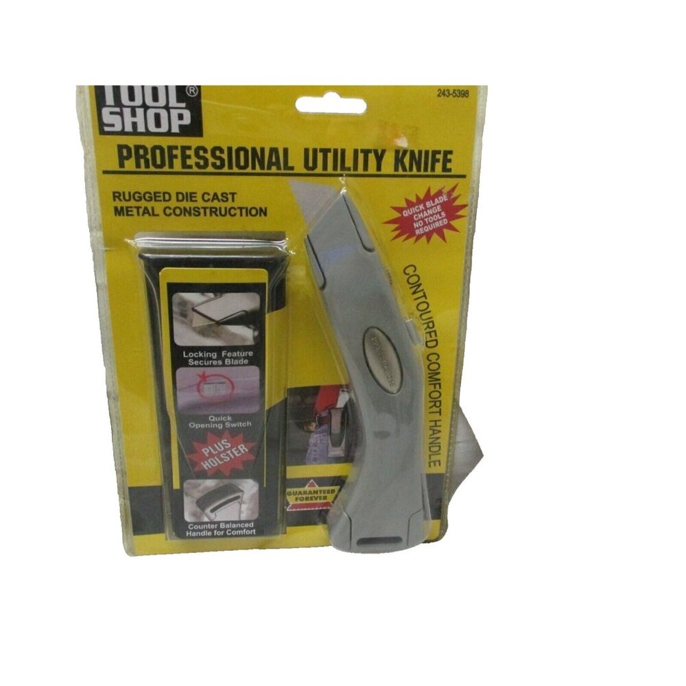 Tool Shop | Professional Utility Knife | Includes Belt Clip Holster | 243-5398